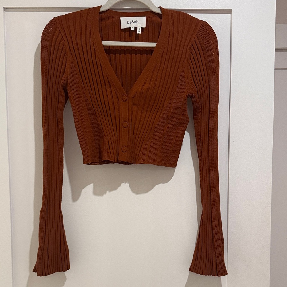 ba&sh Women's Rust Ribbed Crop Top